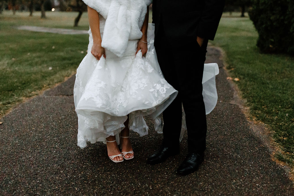 Bride and groom portraits for wedding at The Morris Park Country Club wedding venue in South Bend, Indiana