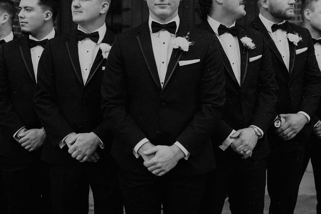 Groom and groomsman photos from wedding at The Morris Park Country Club wedding venue in South Bend, Indiana