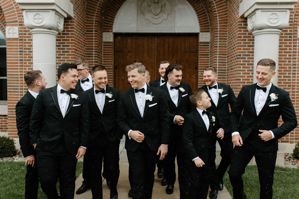 Groom and groomsman photos from wedding at The Morris Park Country Club wedding venue in South Bend, Indiana