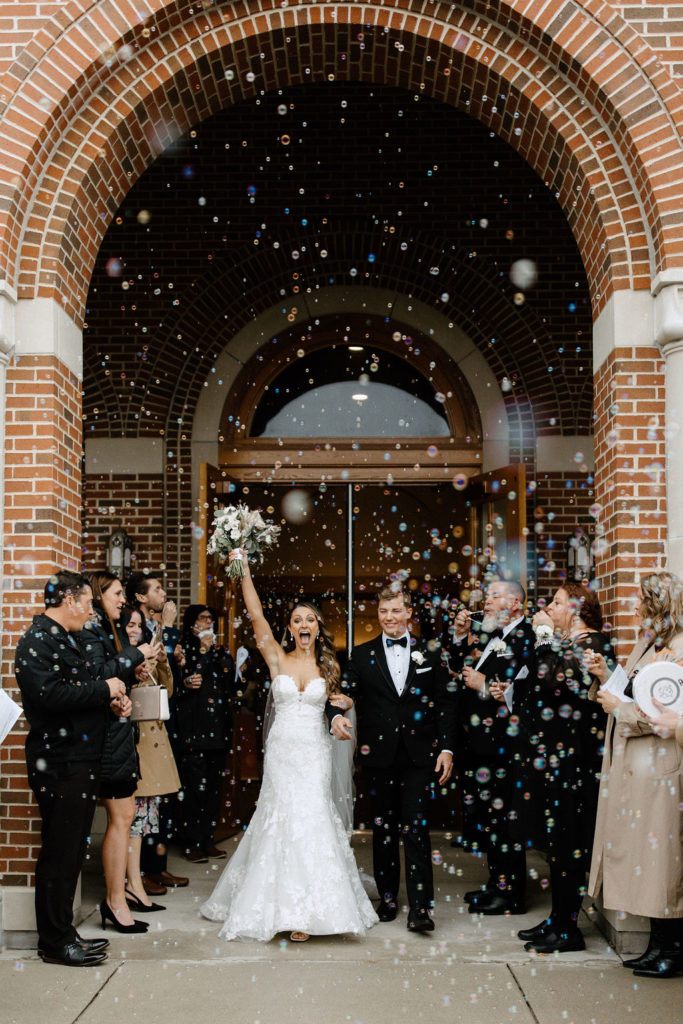 Bubble wedding exit