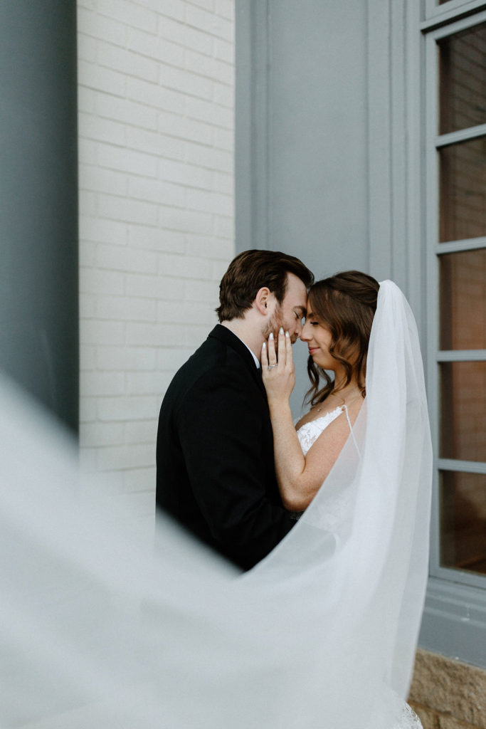 Bride and groom portraits at Ritz Charles Garden Pavilion wedding venue in Carmel, Indiana