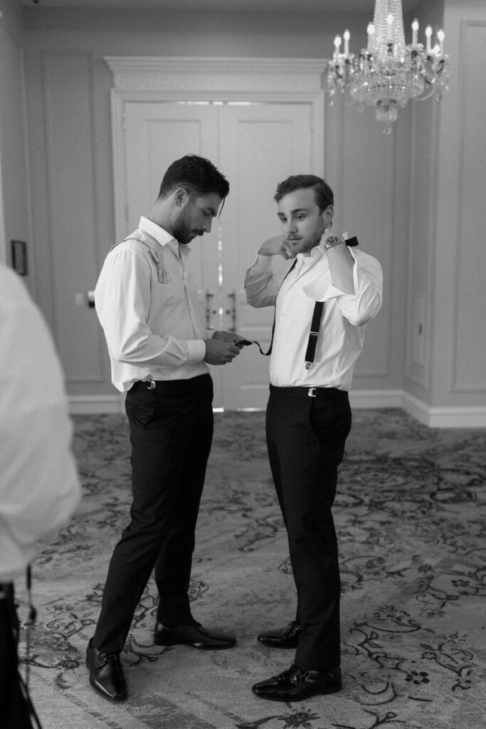 Documentary wedding photography at a Hotel Carmichael wedding in Carmel Indiana