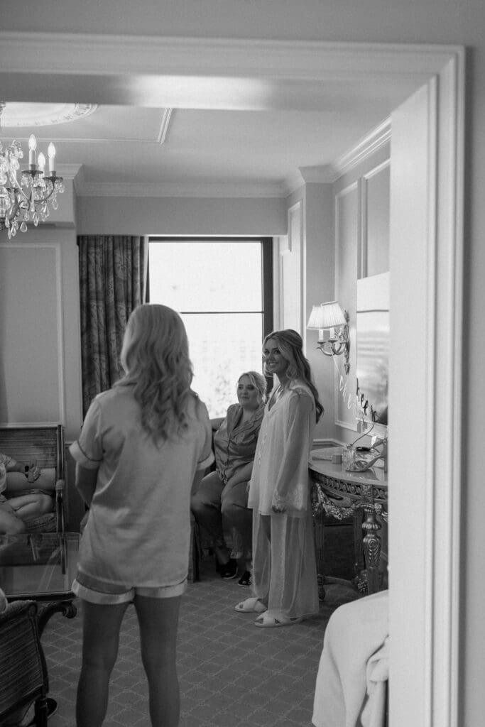 Documentary wedding photography at a Hotel Carmichael wedding in Carmel Indiana