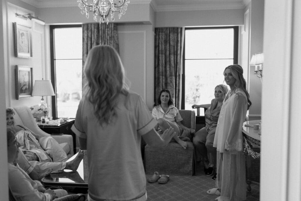 Documentary wedding photography at a Hotel Carmichael wedding in Carmel Indiana