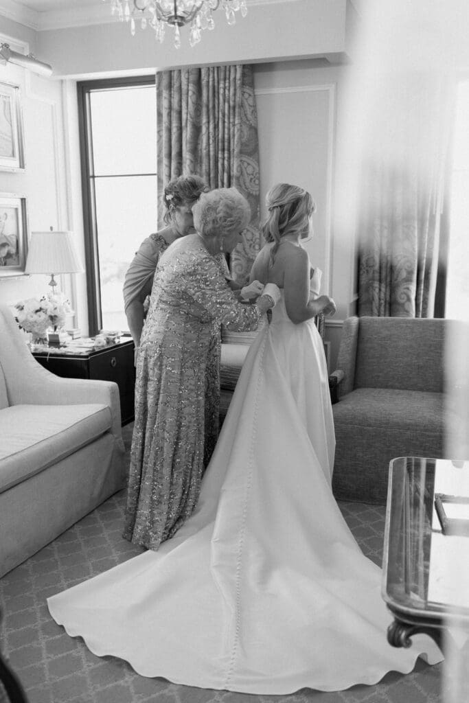 Documentary wedding photography at Hotel Carmichael wedding in Carmel Indiana