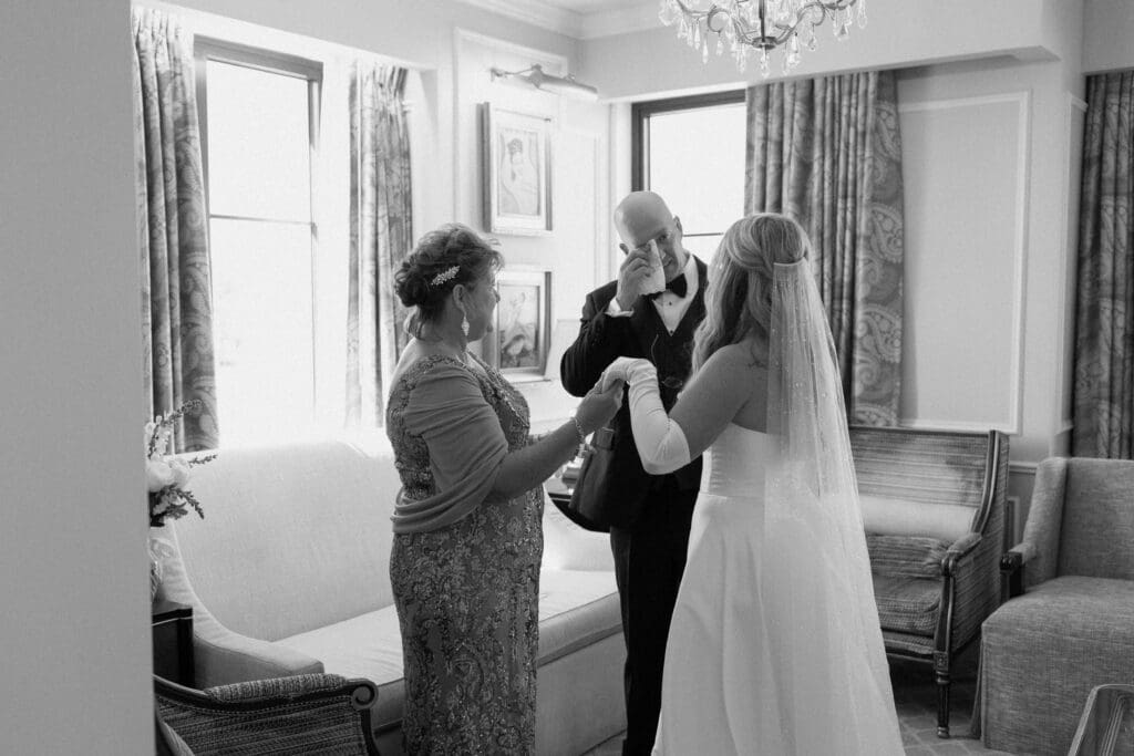 Documentary wedding photography at Hotel Carmichael wedding in Carmel Indiana
