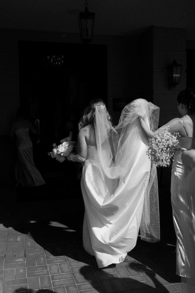 Wedding party portraits at carmel indiana wedding at hotel carmichael